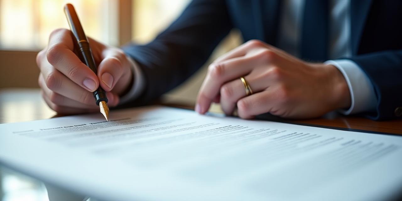 Close up of a professional signing a legal Non-Disclosure Agreement
